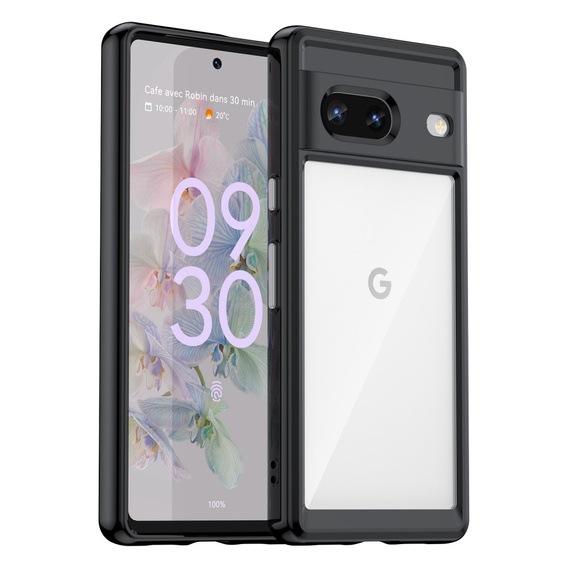 Θήκη για Google Pixel 7 5G, Fusion Hybrid, με προστασία κάμερας, διαφανής / μαύρη