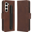 Θήκη με πτερύγιο για Samsung Galaxy Z Fold 5 5G, Card Slot, καφέ