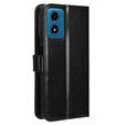 Θήκη με πτερύγιο για Motorola Moto E14, Crazy Horse Wallet, μαύρη
