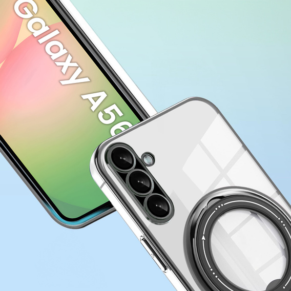 Μαγνητική θήκη για Samsung Galaxy A56, για MagSafe, μαύρη + γυαλί 9H