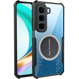 Θήκη για Infinix Hot 50 4G, με μαγνητική πλάκα, διαφανής / μαύρη