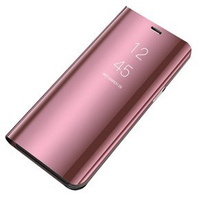 Θήκη για LG Velvet, Clear View, ροζ rose gold