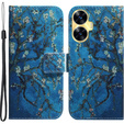 Θήκη με πτερύγιο για Realme C55, Wallet, Cherry blossom, μπλε