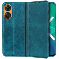 θήκη με πτερύγιο για Oppo Reno8 T, Split Leather, τυρκουάζ