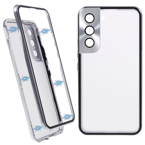 θήκη για το Samsung Galaxy S21, Magnetic Dual Glass, ασημένια