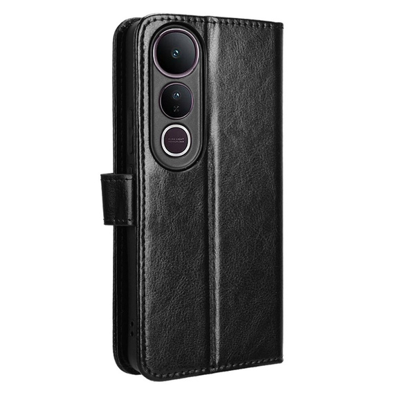 Θήκη με πτερύγιο για Vivo V50 Lite 4G / 5G, Crazy Horse Wallet, μαύρη