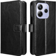 Θήκη με πτερύγιο για Xiaomi Redmi Note 14 4G, Crazy Horse Wallet, μαύρη