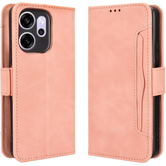 Flip θήκη για Oppo Reno 14F, Υποδοχή κάρτας, πορτοφόλι, ροζ