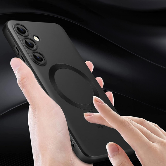 Θήκη για Samsung Galaxy A36, ColorMag, για MagSafe, μαύρη + γυαλί 9H, μετριασμένο