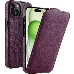 Θήκη MELKCO για iPhone 15 Plus, δερμάτινη, flip, μωβ