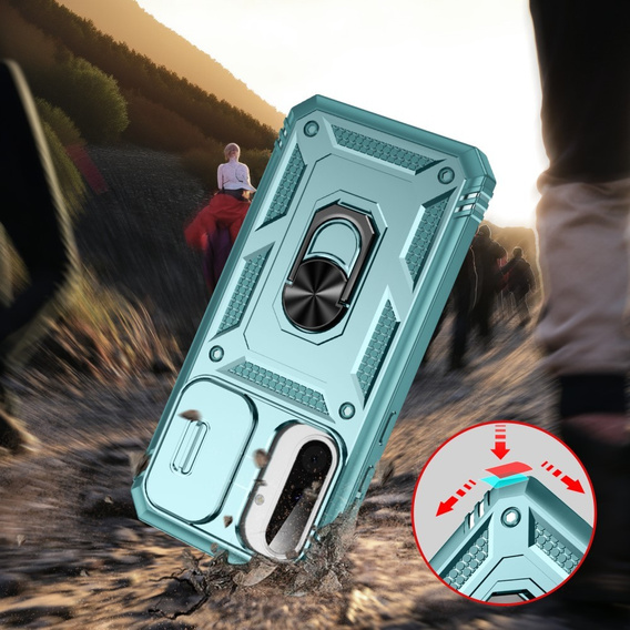 Θήκη για Samsung Galaxy A36 5G, KickStand Camera Lens, πράσινη
