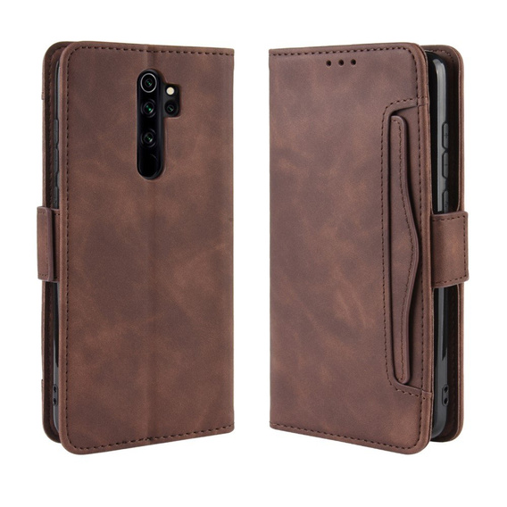 Θήκη με πτερύγιο για Xiaomi Redmi Note 8 Pro, Card Slot, καφέ
