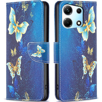 Θήκη με πτερύγιο για Infinix Zero 30 5G, Wallet, butterfly, μπλε