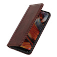 θήκη με πτερύγιο για Samsung Galaxy S25 Edge, Split Leather, καφέ