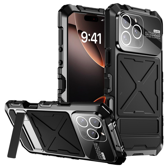 Θωρακισμένη θήκη για iPhone 16 Pro, R-JUST, μαύρη