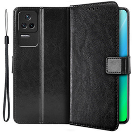 Θήκη με πτερύγιο για Xiaomi Poco F4 5G, Crazy Horse Wallet, μαύρη