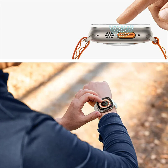 2x Σκληρυμένο γυαλί με πλαίσιο τοποθέτησης ERBORD για Apple Watch Ultra 1/2/3 49mm