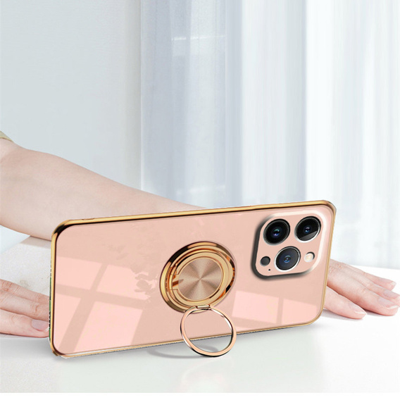 Θήκη για iPhone 14 Pro, Electro Ring, ανοιχτή ροζ