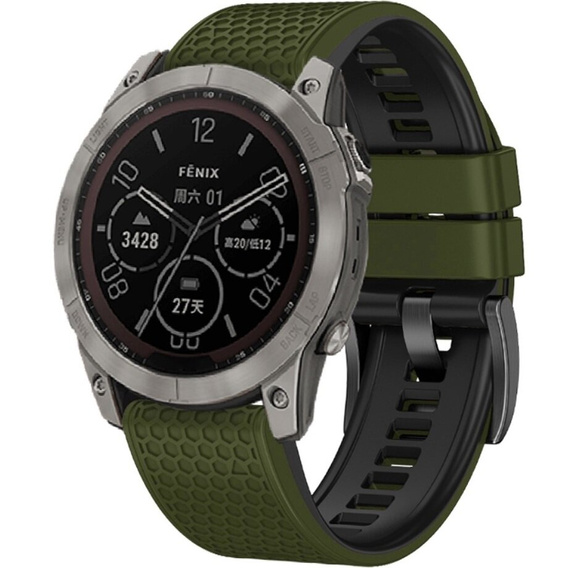 Λουράκι σιλικόνης για Garmin Fenix 7 / Forerunner 965 / 955 / 945 / 935, πράσινη / Μαύρο