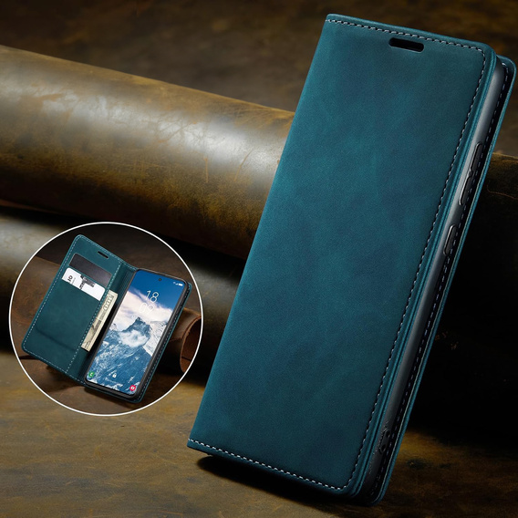 Θήκη για Samsung Galaxy A55, ERBORD Vintage, μπλε + Γυαλί για την οθόνη