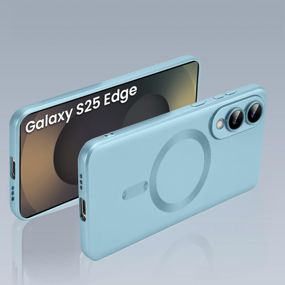Θήκη για Samsung Galaxy S25 Edge, ColorMag, για MagSafe, μπλε + γυαλί 9H, μετριασμένο