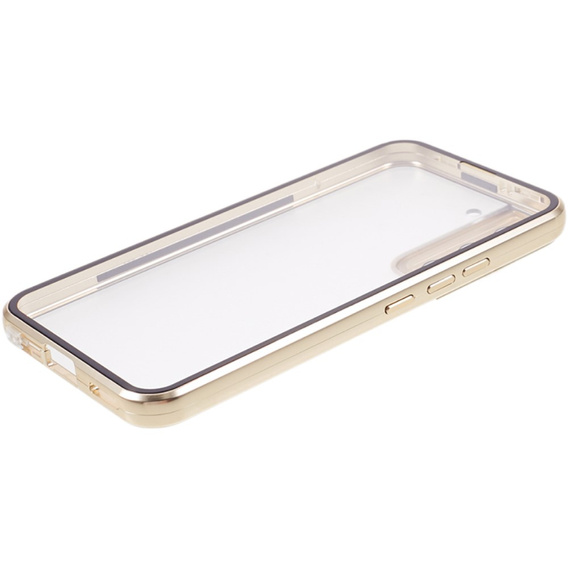 θήκη για το Samsung Galaxy S21, Magnetic Dual Glass, χρυσή