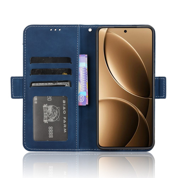 Θήκη με πτερύγιο για Xiaomi Poco F7 Pro, Card Slot, σκούρο μπλε
