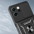 Θωρακισμένη θήκη για Oppo Reno 14F, με προστασία κάμερας, με βάση, μαύρο