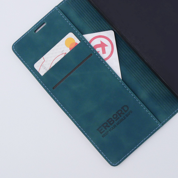 Θήκη για Xiaomi Redmi Note 12 4G, ERBORD Vintage, πορτοφόλι με πτερύγιο, μπλε