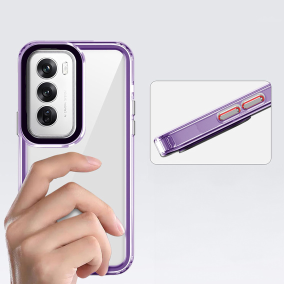 Θήκη για Oppo Reno 12 Pro, Fusion Hybrid, διαφανής / βιολετί
