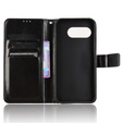 Θήκη με πτερύγιο για Google Pixel 9A, Crazy Horse Wallet, μαύρη