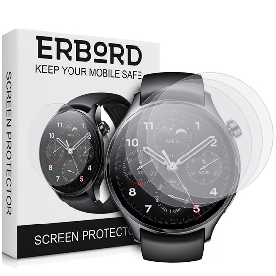 3x Φύλλο υδρογέλης ERBORD για Xiaomi Watch S1 Pro