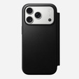 Θήκη Nomad για iPhone 17 Pro, Μοντέρνα δερμάτινη θήκη Folio, μαύρο