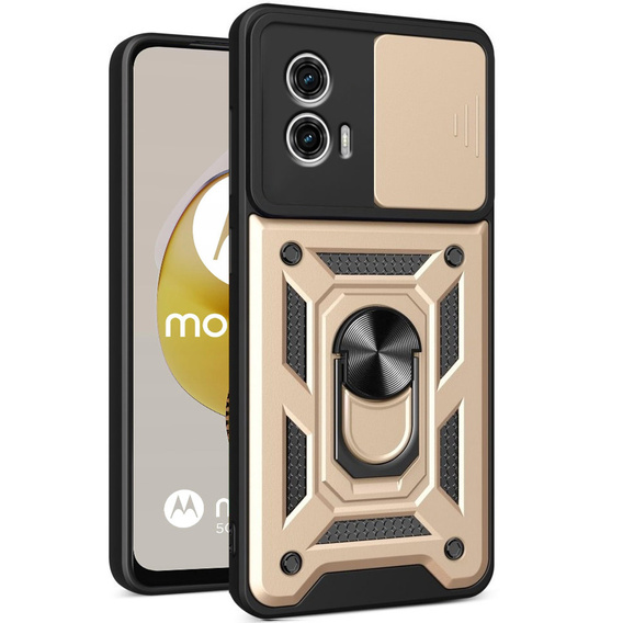 Θήκη για Motorola Moto G73 5G, CamShield Slide, χρυσός