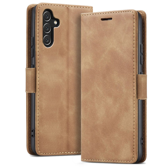 Θήκη για Samsung Galaxy A14 4G/5G, ERBORD Vintage, πορτοφόλι με πτερύγιο, καφέ