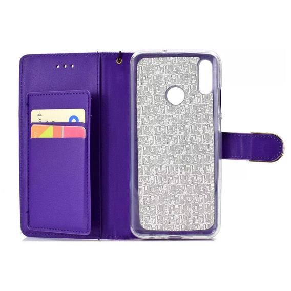Θήκη με πτερύγιο για Huawei P Smart 2019 / Honor 10 Lite, Glitter Mirror Wallet, μωβ