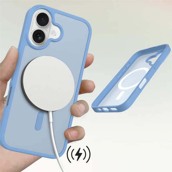 Θήκη Matt για iPhone 17, για MagSafe, ημιδιαφανές μπλε