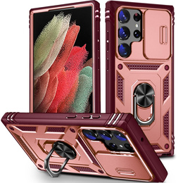 Θήκη για Samsung Galaxy S23 Ultra, CamShield Slide, ροζ / κόκκινο