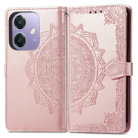 Θήκη με πτερύγιο για Oppo A40 / Oppo A40m, Mandala, ροζ rose gold