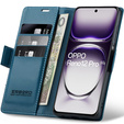 Θήκη για Oppo Reno 12 Pro, ERBORD Glossy Litchi, πορτοφόλι με πτερύγιο, μπλε