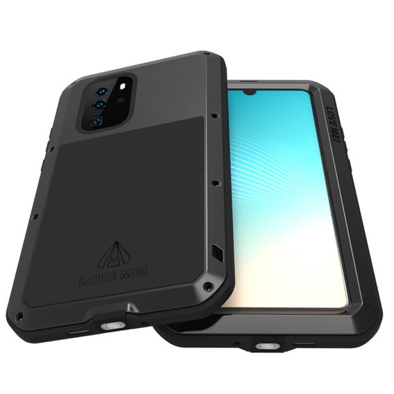 Love Mei Θήκη για Huawei P30 Pro, armored with glass, μαύρη