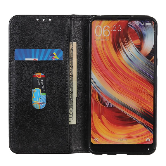 θήκη με πτερύγιο για Samsung Galaxy S25 Edge, Split Leather, μαύρη