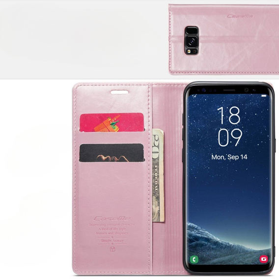 θήκη CASEME για Samsung Galaxy S8, Waxy Textured, ροζ
