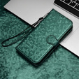 θήκη πτερύγιο για Oppo Reno 11F 5G, Wallet Rhombus, πράσινη