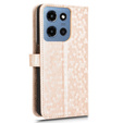 θήκη πτερύγιο για Motorola Moto G86 Power 5G, Wallet Rhombus, χρυσή