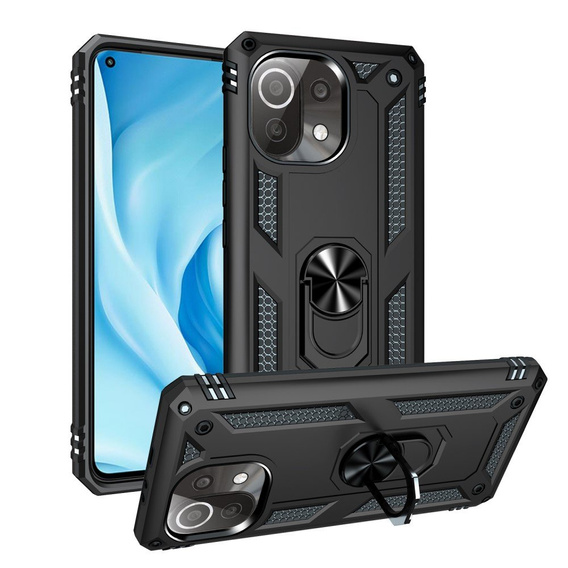 θωρακισμένη θήκη για Xiaomi Mi 11 Lite / Mi 11 Lite 5G / 11 Lite 5G NE, Nox Case Ring, μαύρη
