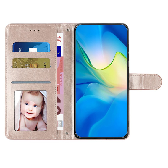 Θήκη με πτερύγιο για Oppo A38 4G / Oppo A18 4G, Wallet, BINFEN COLOR, ροζ rose gold