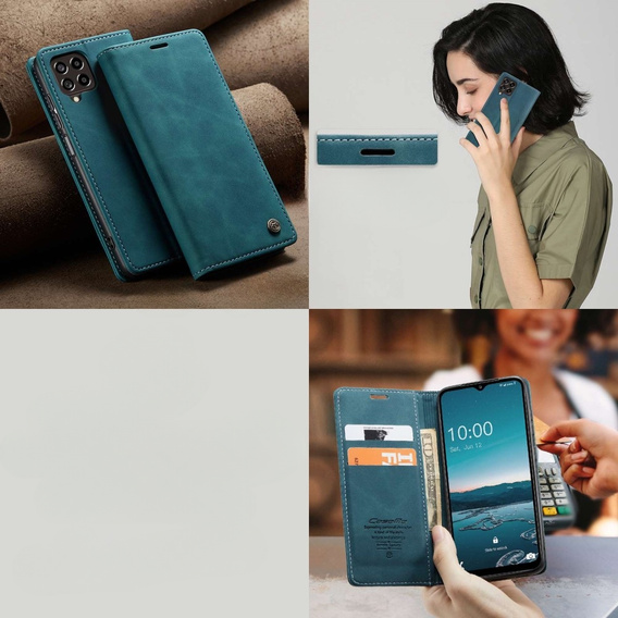 θήκη CASEME για Samsung Galaxy M33 5G, Leather Wallet Case, μπλε