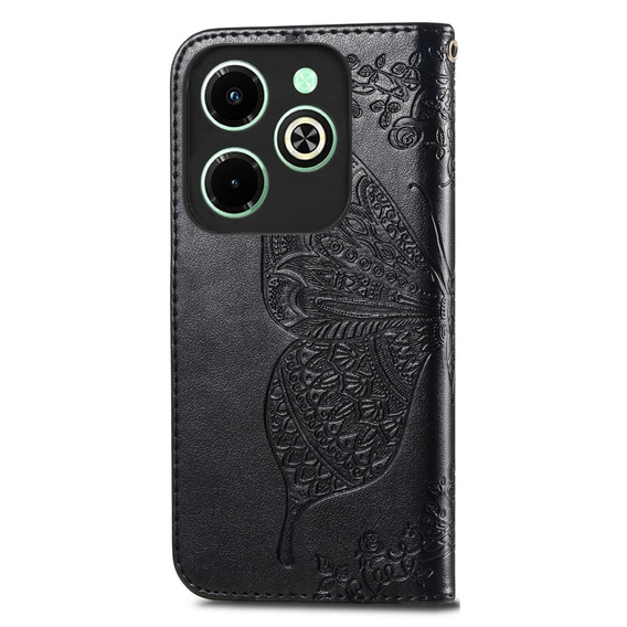 Θήκη με πτερύγιο για Infinix Hot 40i, Butterfly, μαύρη