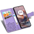 Θήκη με πτερύγιο για Motorola Moto G86 Power 5G, Butterfly, μωβ